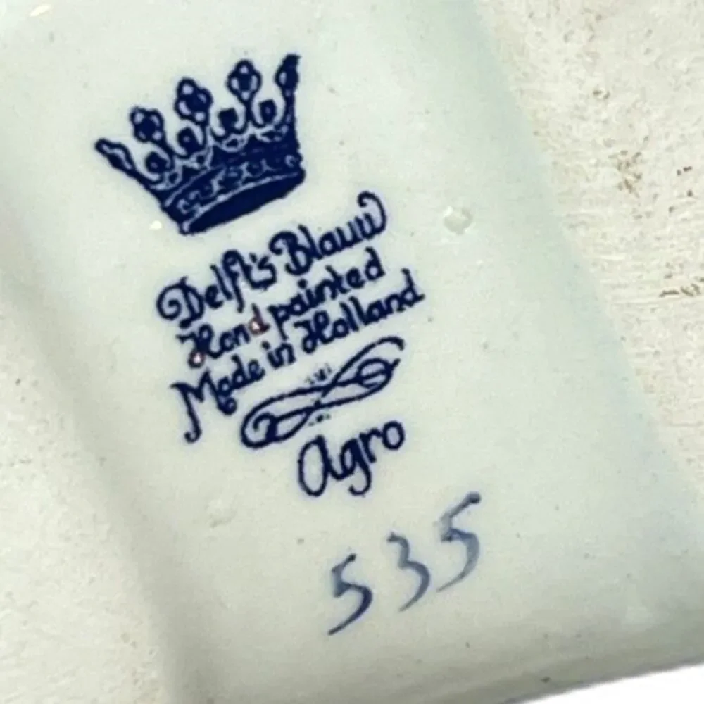 Delft Table Lighter Blauw Hand-Painted Ceramic Clog Holland Agro 535 Vintage